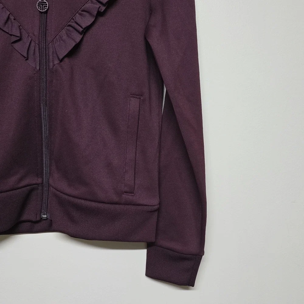 Tory Sport Maroon Tonal Ruffle‎ Track Jacket And Pants Sz XS Tory Burch Casual